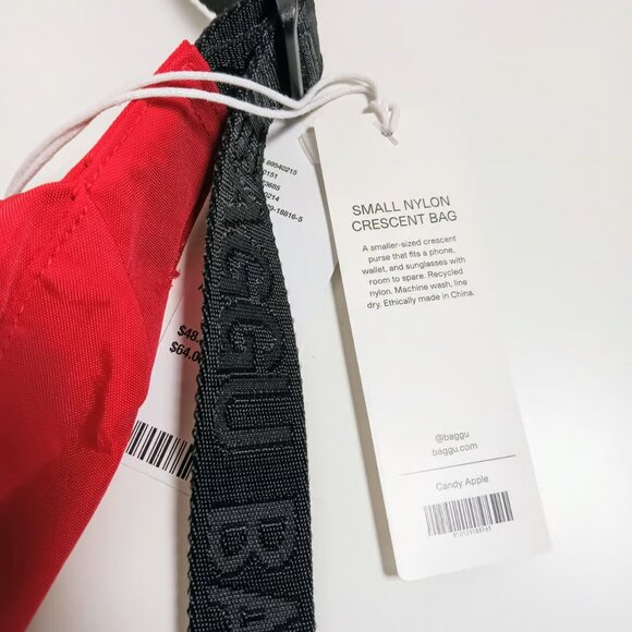 Baggu Small Crescent Bag Crossbody Red Candy Apple - Picture 4 of 6